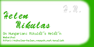 helen mikulas business card